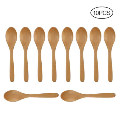 

5Inch Small Coffee Scoop Teaspoon Wooden Spoons Honey Jam Ice Cream Dessert Spoon Condiments Salt Spoon