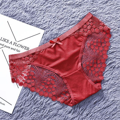 

Womens Sexy Lace Panties Seamless Cotton Breathable Panty Hollow Briefs Plus Size Girl Brand Underwear