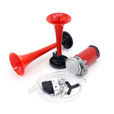 

12V Dual Trumpet Air Horn 130dB Electric Air Horn Compressor Kit for Car Van Train Truck
