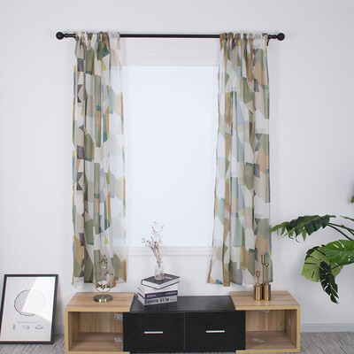 

Gobestart Leaves Curtain Tulle Window Treatment Voile Drape Valance 2 Panel Fabric