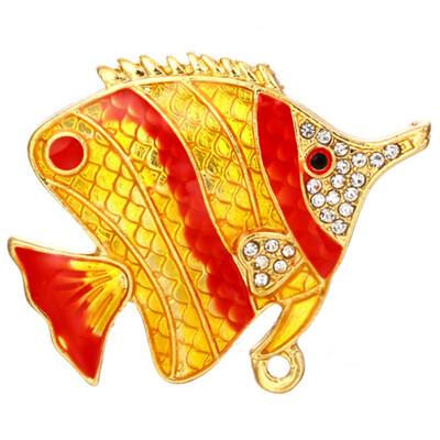 

New Mode Style Quality Enamel Sea Fish Charm New Pin Brooch Fashion Ornament Jewelry Accessory For Women Birthday Cool Gifts