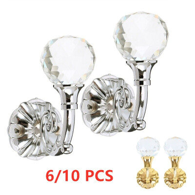 

610PCS Large Metal Crystal Glass Curtain Holdback Wall Tie Back Hooks Hanger Holder