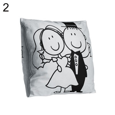 

Double-sided Print Black White Couple Pillow Case Cushion Cover Sofa Bed Decor