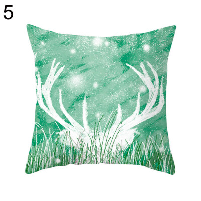 

Christmas Wapiti Flower Throw Pillow Case Cushion Cover Sofa Bedding Articles