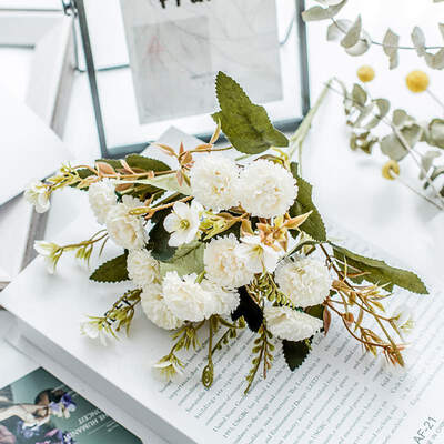 

Artificial Silk Flowers European Fall Vivid Carnation DIY Fake Leaf Peony Mothers Day Teachers Gift Wedding Home Decoration