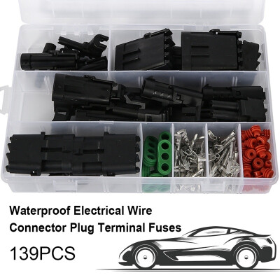 

139Pcsset Car Waterproof Electrical Wire Connector Plug Terminal Fuses Kit for Auto Motorcycle Car Accessories