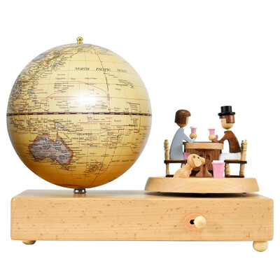 

Fun globe 5 inches 13cm antique touch light meet scene music bell globe