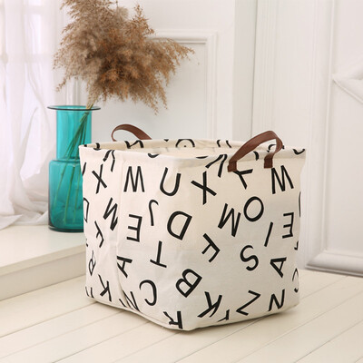 

Gobestart Cotton Linen Waterproof PE Coating Storage Basket Sundries Storage Box