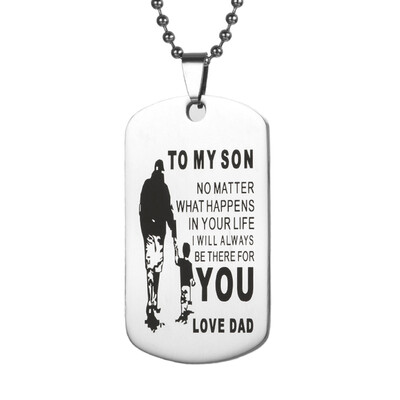 

TO MY SON & DAUGHTER Pendants Necklace Baby Child Mom Dad Loved Family Gifts Stainless Steel Mother Dad Son Tag Collar Dropship