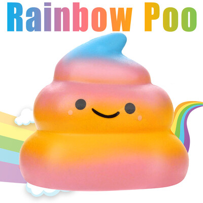 

YIWULASquishies Kawaii Rainbow Poo Super Slow Rising Cream Scented Stress Relief Toys