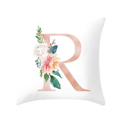 

〖Follure〗Letter Pillow Alphabet Cushion Cover for Sofa Home Decoration Flower Pillowcase