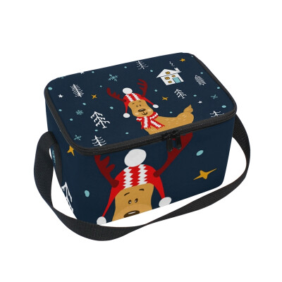 

ALAZA Lunch Box Insulated Lunch Bag Large Cooler Cute Cartoon Deer Tote Bag