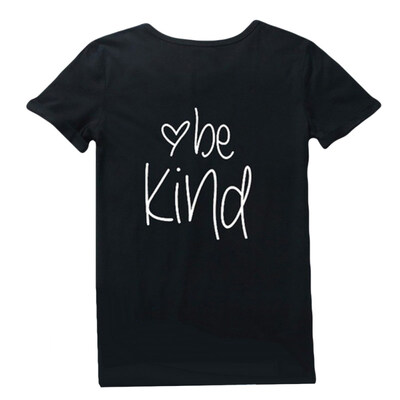 

Be Kind Simple Letter Print Summer Women T-Shirt Short Sleeve Round Neck Tee Top