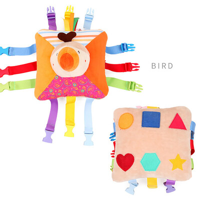 

Siaonvr Baby Animals Cartoon Soft Plush Buckle Toy With Bell Educational Toy