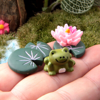 

3pcs Miniature Dollhouse Bonsai Craft Garden Ornament For Plant Pot DIY Frog