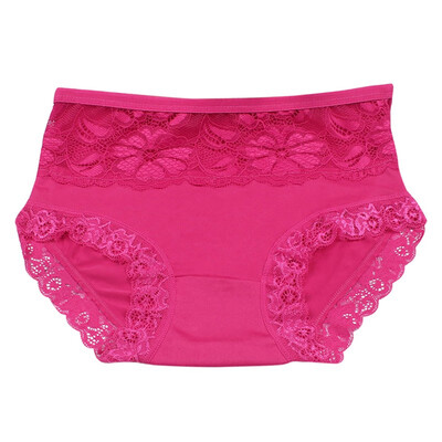 

Women Abdominal Panties Seamless Sexy Stretch Mid Waist Breathable Lace Hollow Briefs