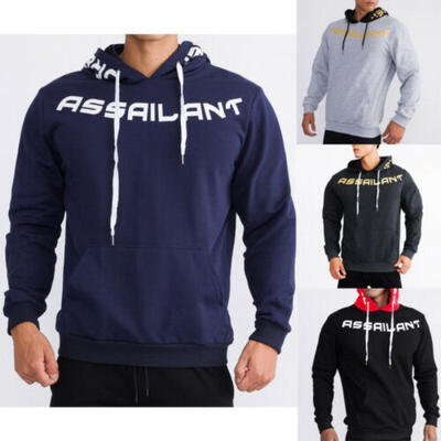 

Men Long Sleeve Hoodie Sweatshirt Pullover Tops Hooded Blouse Alphabet Coat