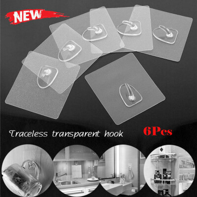 

Gobestart Anti-skid Hooks Reusable Transparent Traceless Wall Hanging Hooks 2-10pcs