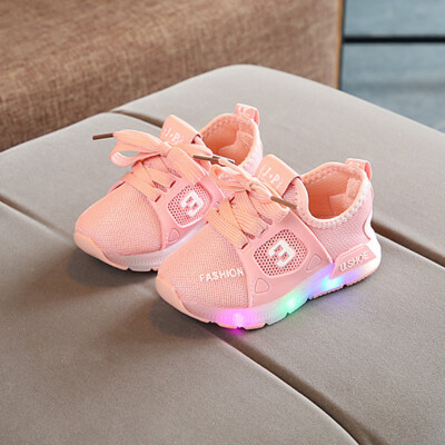 

Glow Baby Shoes Fashion LED Baby Girl Shoes Sports Casual Cotton First Walkers Kids Shoes Shine LED