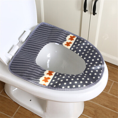 

Gobestart Dotted Toilet Pad Thick Waterproof Magic Buckle Warm Toilet Seat Pad