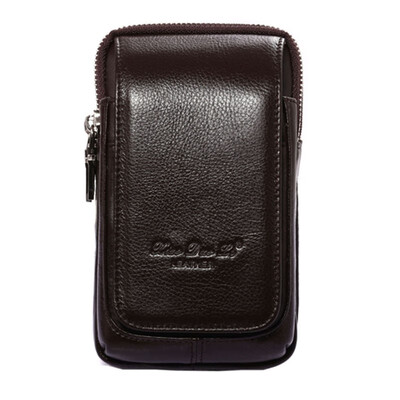 

Men Vertical Leather Cell Phone Belt Bag Waist Fanny Pack Holder Wallet Purse with Belt Loop Travel Hip Bum Pouch Carrying Case