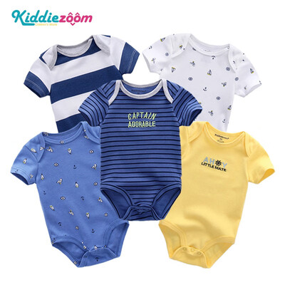 

5PCSLot Unicorn Baby Girl Clothes Cotton Babywear Bodysuits One-Piece Baby Boy Clothes Rompers Newborn 0-12M Short Sleeve