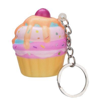 

Siaonvr Kawaii Adorable Ice Cream Cake Scented Cream Slow Keychain Stress Reliever Toy