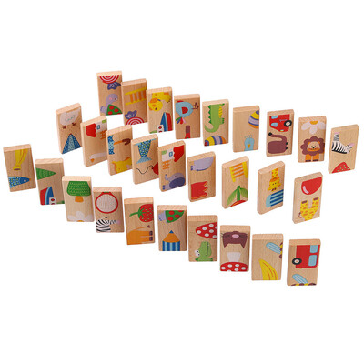 

YIWULA28PcsSet Animal Domino Puzzles Toys Wooden Puzzles Domino Blcoks Kids Baby