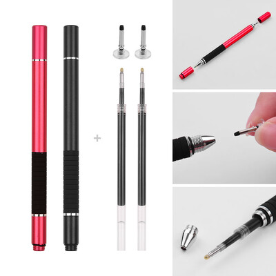 

2 in 1 Precision Stylus Pen with Refill&Disc Tip Capacitive Touchscreen Stylus Pen For Cellphone Tablet Pack of 2pcs SilverSi