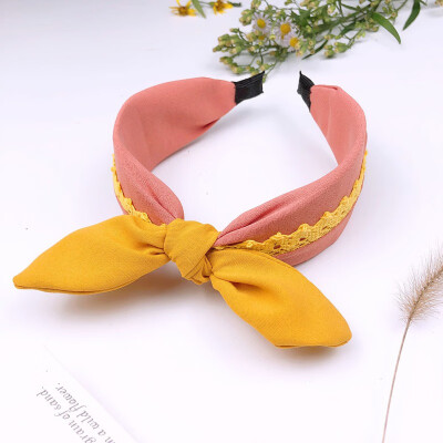 

New Fashion Yellow Pink Baby Fashion Girls Cross Design Headband Headwear Apparel Photography Prop Party Birthday Gift