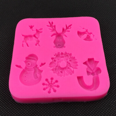 

Gobestart Red Christmas Cake 3D Silicone Stencils Cookie Latte Stencil Coffee Cake Mold