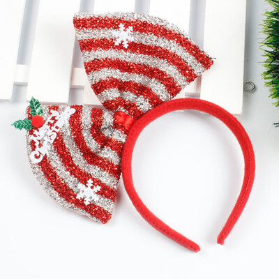 

Gobestart Christmas Bow Headband Tiara Party Decorations Snow Head Hoop Hair bands