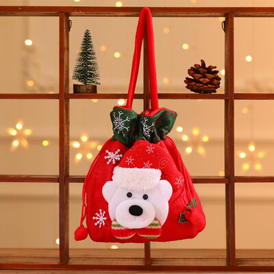 

Merry Christmas Gift Handbag Drawstring Candy Bag Santa Claus Gift Bag Home Party Xmas Decoration