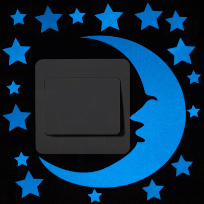 

Siaonvr Cute Cartoon Switch Luminous Sticker Fluorescent Wall Sticker Removable Sticker