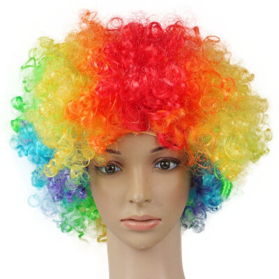 

Synthetic Performance Hair Wavy Round Clown Wig Hair Statement Fans Wig Peluca Cosplay Hair For Party Christmas Home Decoration