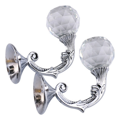 

2pcs crystal ball metal curtain hook Wall Tie Back Hanger Holder Curtain Hanging curtains tie back home supplies