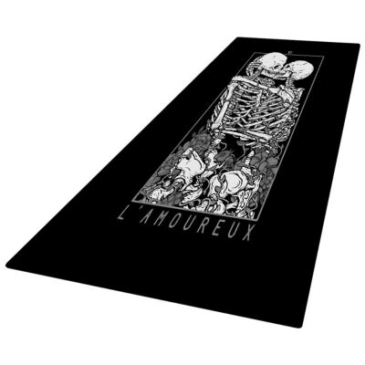 

Halloween Holiday Home Decorations Theme Rectangle Area Rug Soft Flannel Floor Skeleton Pattern Carpet Non-Slip Back Mat