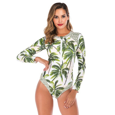 

Sexy One Piece Swimsuit Women 2019 Summer Beachwear Swimwear Bathing Suits Bodysuit Long Sleeve Swimsuit Swimsuit