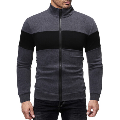 

Toponeto Men Autum Winter Long Sleeve Sweatshirt Patchwork Outwear Tops Blouse