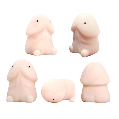 

YIWULA5PCS Soft Mochi Dingding Squishy Focus Squeeze Abreact Cute Healing Toy Fun Joke