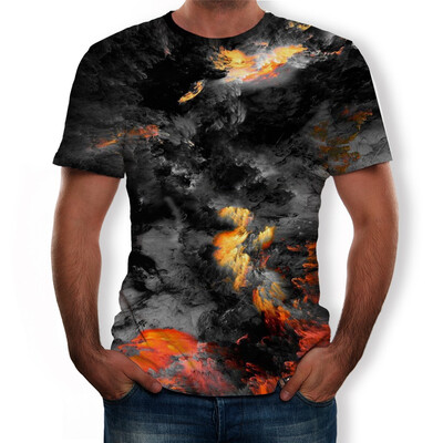 

Toponeto Mens Summer New Style 3D Printed Short Sleeves Fashion Comfort Blouse Top