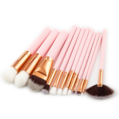 

12pcs Pro Pink Color Cosmetic Makeup Brushes Set Powder Foundation Eyeshadow Eyeliner Lip Make Up Brush MakeupTools