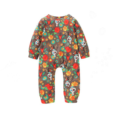 

Children Bodysuit Jumpsuit Outfits Baby Girl Boy Cute Casual Halloween Floral Print Romper Infant Long Sleeve