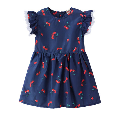 

2019 Summer Toddler Kids Baby Girl Vintage TOP SALE Fashion Style Ruffle Sleeve Short Sleeve Printing Floral Fruit Dresses 0-4Y