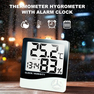 

Indoor LCD Digital Thermometer Hygrometer Room Temperature Humidity Gauge Meter with Alarm Clock