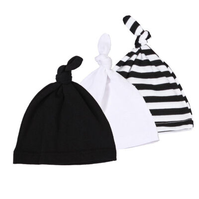 

New 3pcslot Baby Hats PinkBlue Star Printed Striped Baby Hats Newborn Baby Accessories Caps