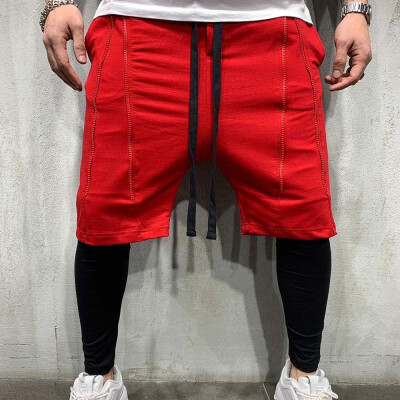 

2019 New Arrival Summer Men Double Hip Hop Short Trousers Slim Cool Sports Male Shorts