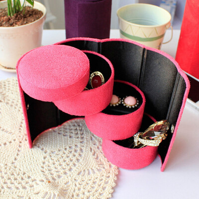 

3 Layers Jewelry Cylinder Storage Box Accessories For Necklace Jewelry Earring Makeup Organizer Container Box