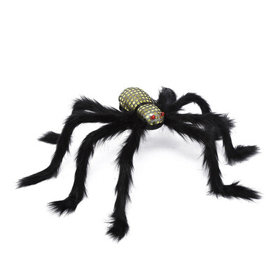 

Halloween Props Spider Extra Large Spider Web Simulation Spider Cotton Plush Haunted House Bar Decoration Whole Sequins Spider