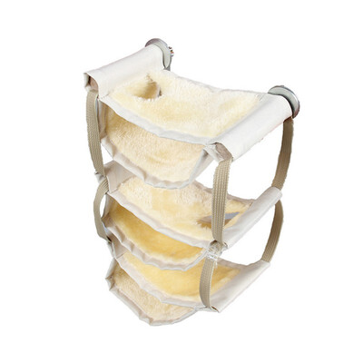 

Durable Small Pet Hammock Super Soft Short Plush Multifunctional Multilayer Hammock For Bird Small Pets Hamster Rabbit 2 Colors